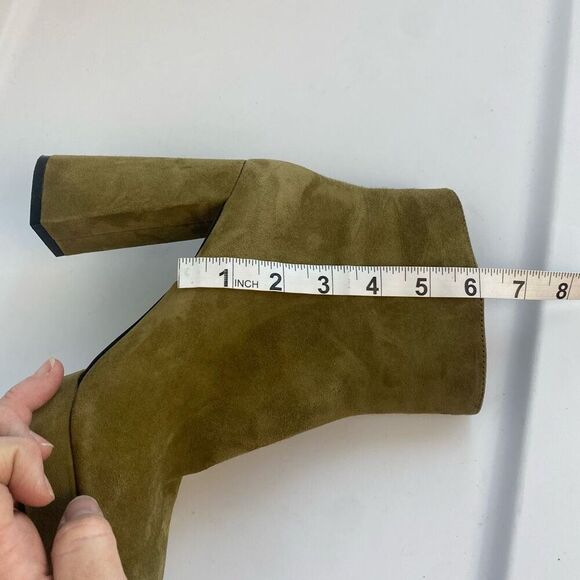 Jessica Simpson Womens 7.5 Kaiyah Platform Fatigue Green Suede Bootie Heeled Boo - Picture 11 of 12